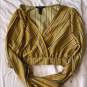 Striped V Neck Blouse